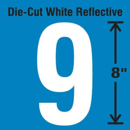 Number Label, Vinyl, 8 in H, 4-3/4 in W MPN:DWR-SINGLE-8-9