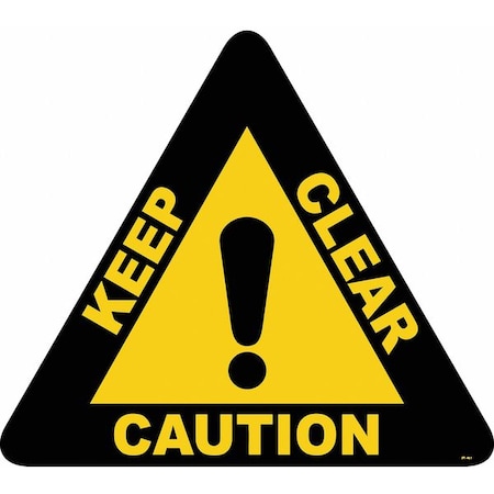 Floor Sign, 15 in H, 15 in W, Vinyl, Triangle, English, FS-15T-401 MPN:FS-15T-401