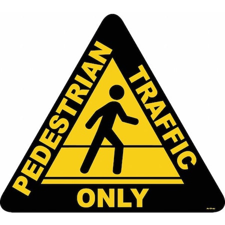 Anti-Slip Floor Sign, 15 in H, 15 in W, Vinyl, Triangle, English, FS-15T-402 MPN:FS-15T-402