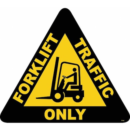 Anti-Slip Floor Sign, 15 in H, 15 in W, Vinyl, Triangle, English, FS-15T-403 MPN:FS-15T-403