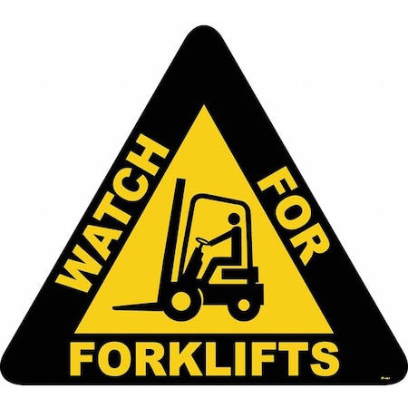 Floor Sign, 15 in H, 15 in W, Vinyl, Triangle, English, FS-15T-404 MPN:FS-15T-404