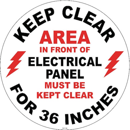 Floor Sign, 17 in H, 17 in W, Vinyl, Circle, English, FS-17-104 MPN:FS-17-104