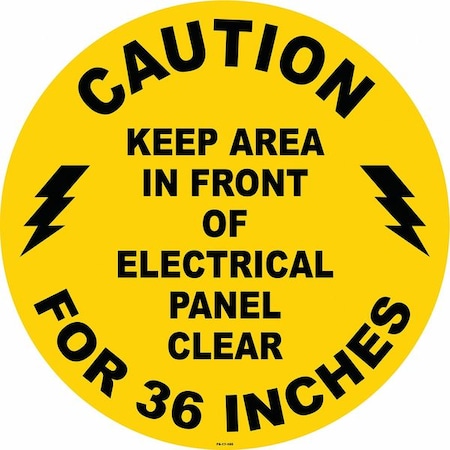 Floor Sign, 17 in H, 17 in W, Vinyl, Circle, English, FS-17-105 MPN:FS-17-105