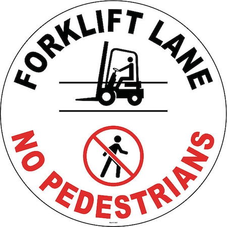 Anti-Slip Floor Sign, 17 in H, 17 in W, Vinyl, Circle, English, FS-17-107 MPN:FS-17-107
