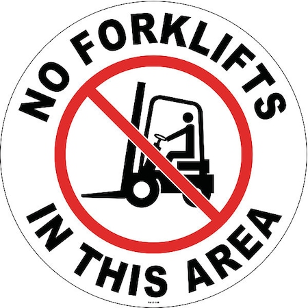 Anti-Slip Floor Sign, 17 in H, 17 in W, Vinyl, Circle, English, FS-17-108 MPN:FS-17-108