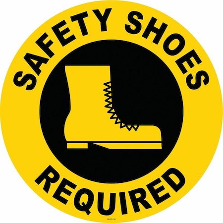 Anti-Slip Floor Sign, 17 in H, 17 in W, Vinyl, Circle, English, FS-17-112 MPN:FS-17-112