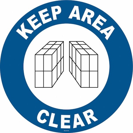 Anti-Slip Floor Sign, 17 in H, 17 in W, Vinyl, Circle, English, FS-17-113 MPN:FS-17-113
