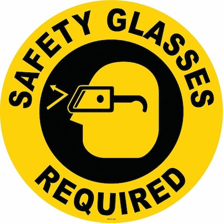Anti-Slip Floor Sign, 17 in H, 17 in W, Vinyl, Circle, English, FS-17-116 MPN:FS-17-116