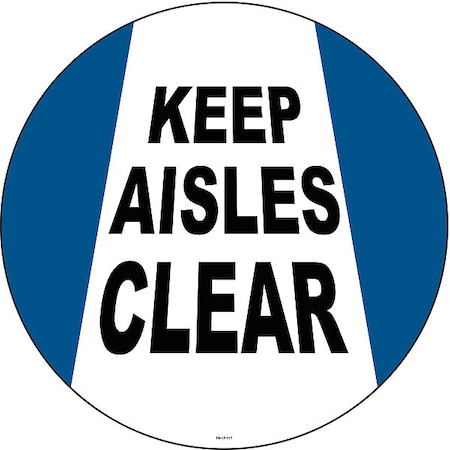 Anti-Slip Floor Sign, 17 in H, 17 in W, Vinyl, Circle, English, FS-17-117 MPN:FS-17-117