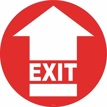 Anti-Slip Floor Sign, 17 in H, 17 in W, Vinyl, Circle, English, FS-17-118 MPN:FS-17-118