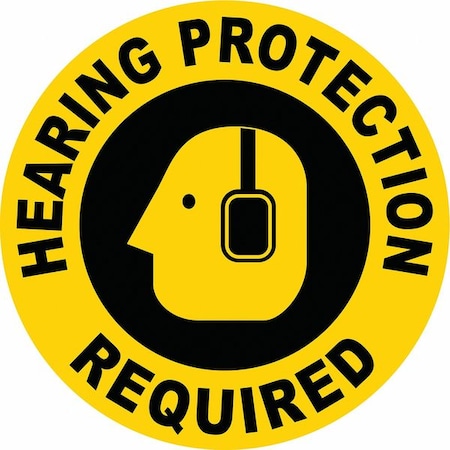 Anti-Slip Floor Sign, 17 in H, 17 in W, Vinyl, Circle, English, FS-17-119 MPN:FS-17-119