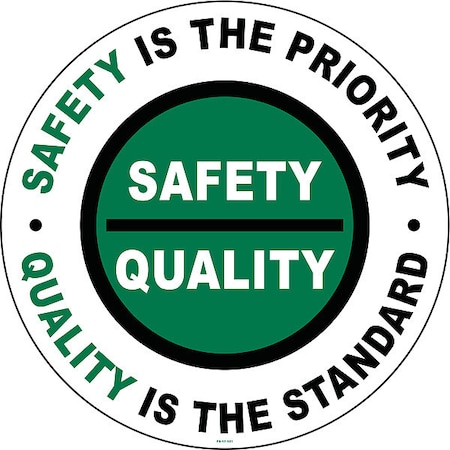 Anti-Slip Floor Sign, 17 in H, 17 in W, Vinyl, Circle, English, FS-17-121 MPN:FS-17-121
