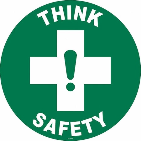 Anti-Slip Floor Sign, 17 in H, 17 in W, Vinyl, Circle, English, FS-17-122 MPN:FS-17-122