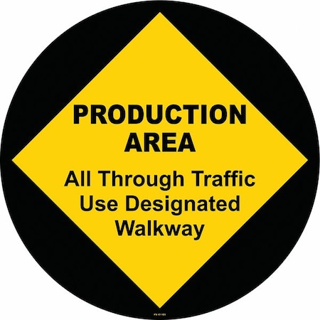 Floor Sign, 17 in H, 17 in W, Vinyl, Circle, English, FS-17-123 MPN:FS-17-123
