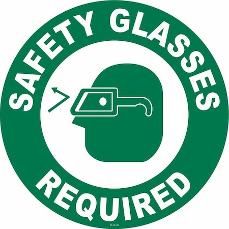 Anti-Slip Floor Sign, 17 in H, 17 in W, Vinyl, Circle, English, FS-17-124 MPN:FS-17-124