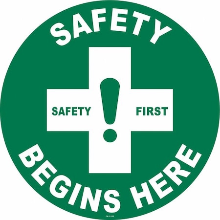 Anti-Slip Floor Sign, 17 in H, 17 in W, Vinyl, Circle, English, FS-17-130 MPN:FS-17-130