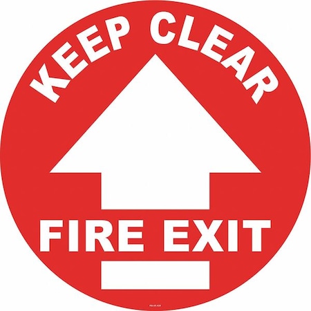 Floor Sign, 17 in H, 17 in W, Vinyl, Circle, English, FS-17-131 MPN:FS-17-131