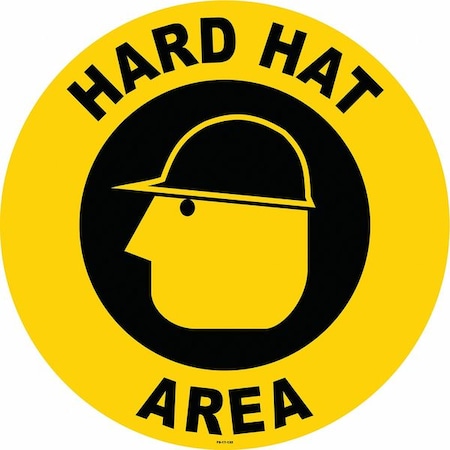 Anti-Slip Floor Sign, 17 in H, 17 in W, Vinyl, Circle, English, FS-17-132 MPN:FS-17-132
