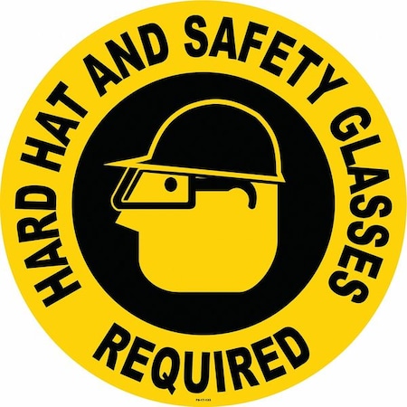 Anti-Slip Floor Sign, 17 in H, 17 in W, Vinyl, Circle, English, FS-17-133 MPN:FS-17-133