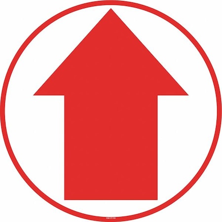 Floor Sign, 17 in H, 17 in W, Vinyl, Circle, English, FS-17-135 MPN:FS-17-135