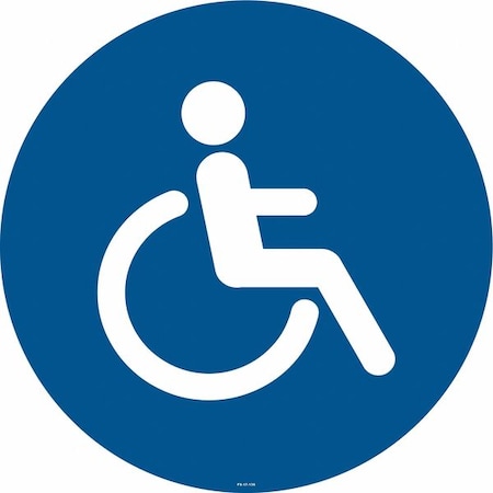 Anti-Slip Floor Sign, 17 in H, 17 in W, Vinyl, Circle, English, FS-17-136 MPN:FS-17-136