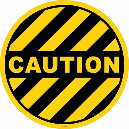 Anti-Slip Floor Sign, 17 in H, 17 in W, Vinyl, Circle, English, FS-17-145 MPN:FS-17-145