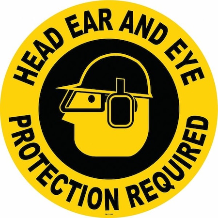 Anti-Slip Floor Sign, 17 in H, 17 in W, Vinyl, Circle, English, FS-17-153 MPN:FS-17-153