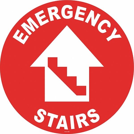 Floor Sign, 17 in H, 17 in W, Vinyl, Circle, English, FS-17-168 MPN:FS-17-168