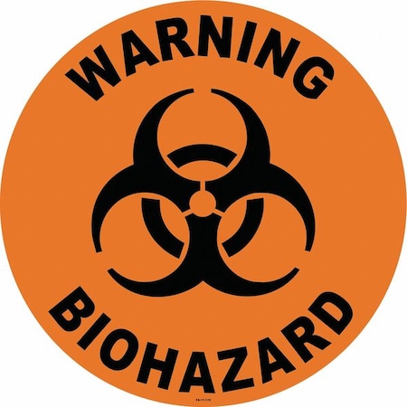 Anti-Slip Floor Sign, 17 in H, 17 in W, Vinyl, Circle, English, FS-17-172 MPN:FS-17-172