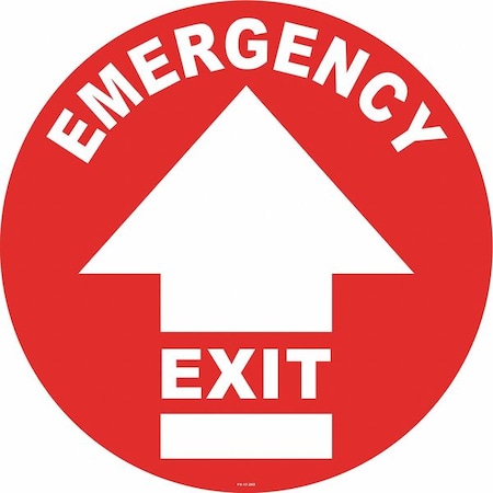 Floor Sign, 17 in H, 17 in W, Vinyl, Circle, English, FS-17-202 MPN:FS-17-202
