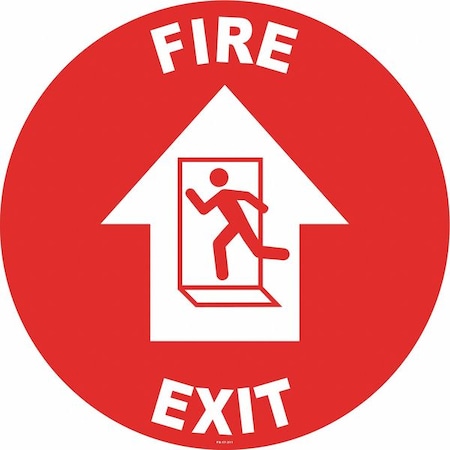 Floor Sign, 17 in H, 17 in W, Vinyl, Circle, English, FS-17-311 MPN:FS-17-311