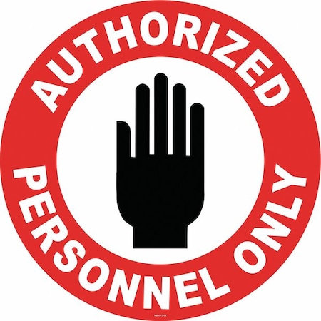 Anti-Slip Floor Sign, 17 in H, 17 in W, Vinyl, Circle, English, FS-17-314 MPN:FS-17-314