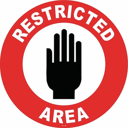 Anti-Slip Floor Sign, 17 in H, 17 in W, Vinyl, Circle, English, FS-17-320 MPN:FS-17-320