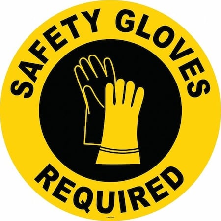 Anti-Slip Floor Sign, 17 in H, 17 in W, Vinyl, Circle, English, FS-17-322 MPN:FS-17-322