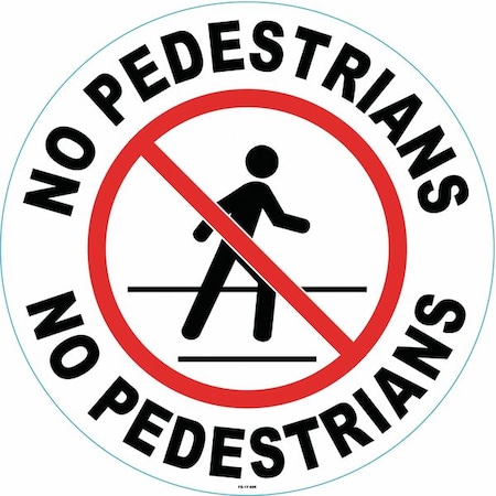 Anti-Slip Floor Sign, 17 in H, 17 in W, Vinyl, Circle, English, FS-17-606 MPN:FS-17-606