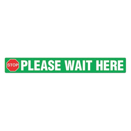 Social Distance Floor Sign, 3 in H, 24 in W, Vinyl, Rectangle, English, FS-324-001, PK5 MPN:FS-324-001