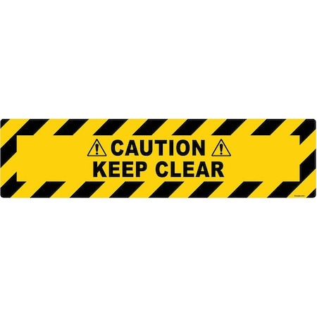 Floor Sign, 6 in H, 24 in W, Vinyl, Horizontal Rectangle, English, FS-624-619 MPN:FS-624-619