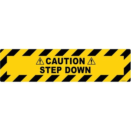 Floor Sign, 6 in H, 24 in W, Vinyl, Horizontal Rectangle, English, FS-624-621 MPN:FS-624-621
