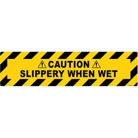 Floor Sign, 6 in H, 24 in W, Vinyl, Horizontal Rectangle, English, FS-624-623 MPN:FS-624-623