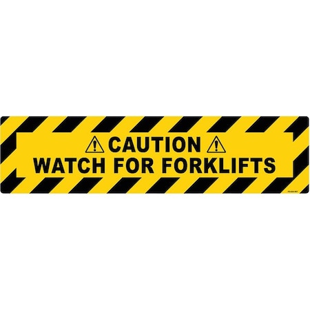 Floor Sign, 6 in H, 24 in W, Vinyl, Horizontal Rectangle, English, FS-624-907 MPN:FS-624-907