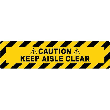 Floor Sign, 6 in H, 24 in W, Vinyl, Horizontal Rectangle, English, FS-624-910 MPN:FS-624-910