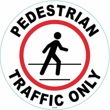 Anti-Slip Floor Sign, 8 in H, 8 in W, Vinyl, Circle, English, FS-8-801, PK2 MPN:FS-8-801