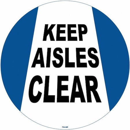 Floor Sign, 8 in H, 8 in W, Vinyl, Circle, English, FS-8-803, PK2 MPN:FS-8-803