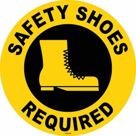 Anti-Slip Floor Sign, 8 in H, 8 in W, Vinyl, Circle, English, FS-8-804, PK2 MPN:FS-8-804