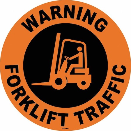 Floor Sign, 8 in H, 8 in W, Vinyl, Circle, English, FS-8-805, PK2 MPN:FS-8-805