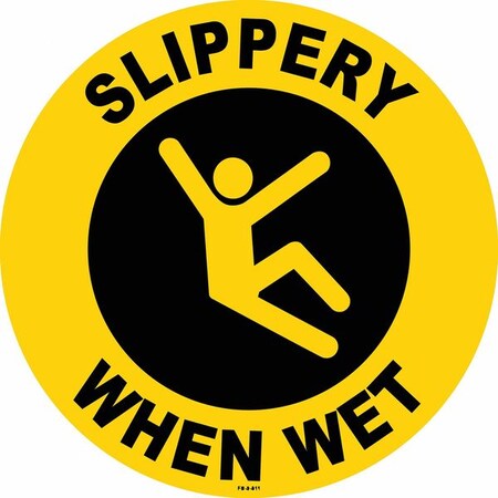 Floor Sign, 8 in H, 8 in W, Vinyl, Circle, English, FS-8-811, PK2 MPN:FS-8-811