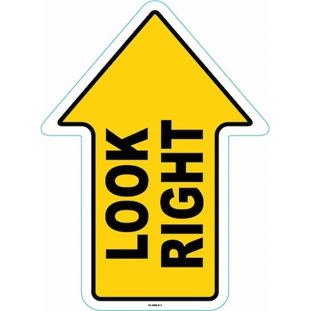 Anti-Slip Floor Sign, 17 in H, 17 in W, Vinyl, Arrow, English, FS-ARW-211 MPN:FS-ARW-211