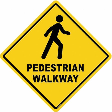 Floor Sign, 17 in H, 17 in W, Vinyl, Diamond, English, FS-DIAM-501 MPN:FS-DIAM-501