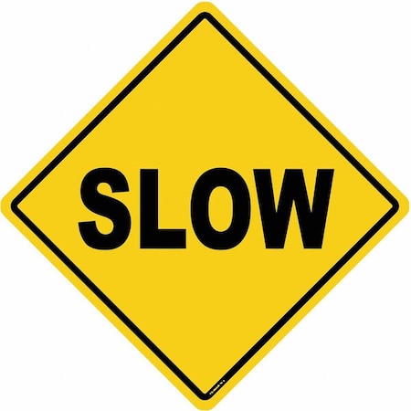 Anti-Slip Floor Sign, 17 in H, 17 in W, Vinyl, Diamond, English, FS-DIAM-502 MPN:FS-DIAM-502