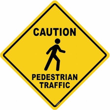 Anti-Slip Floor Sign, 17 in H, 17 in W, Vinyl, Diamond, English, FS-DIAM-503 MPN:FS-DIAM-503